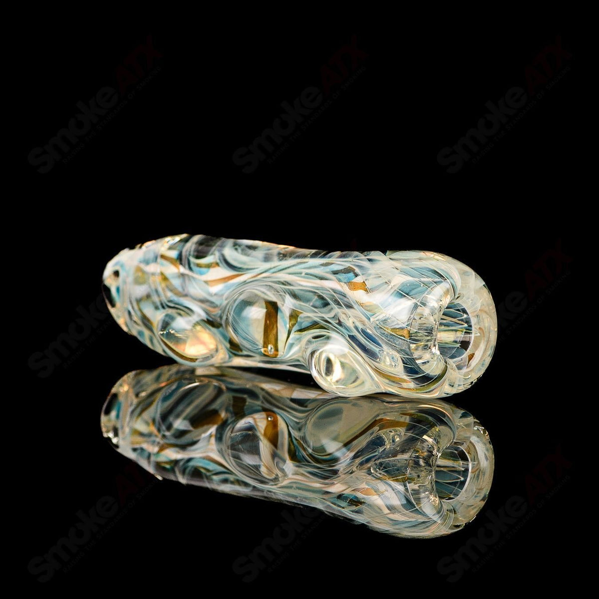 Clear glass Taster Texas Hot Glass chillum with smooth finish, designed for flavorful smoking sessions.