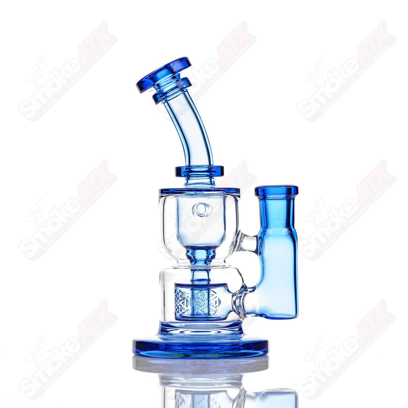 8in 14mm Hourglass Taurus Incycler Fat Boy Glass Cobalt - Smoke ATX
