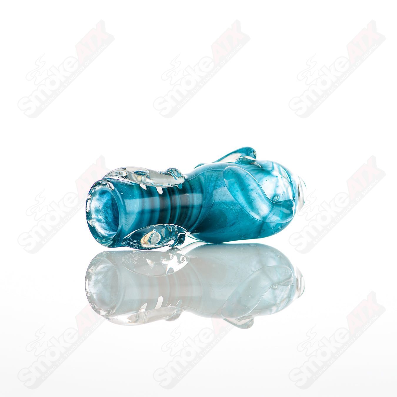 Large Glass Chillum by Nobody, clear glass smoking pipe with a straight tube design, featuring the brand's logo on the side.