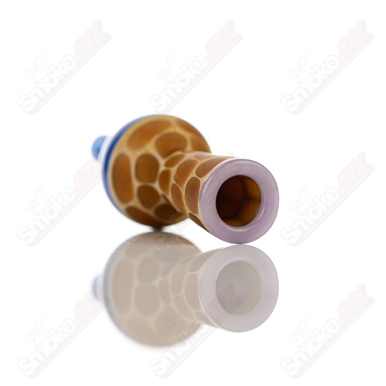 Blue Giraffe Print Bubble Cap Robertson Glass - Smoke ATX