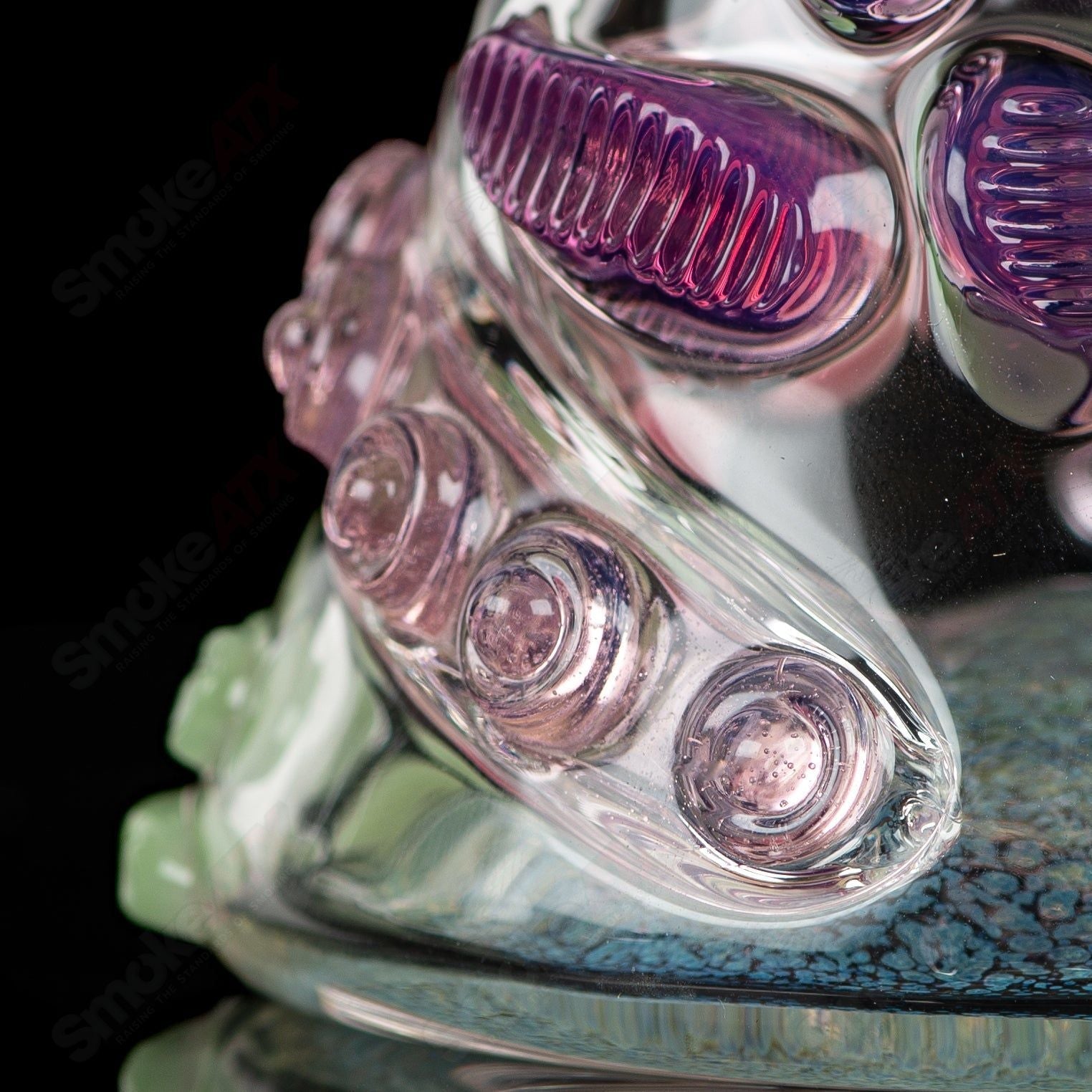 CFL Rip Curl by Helix Salt Glass, a colorful concentrate rig with rip curl design, made of sturdy heady glass.
