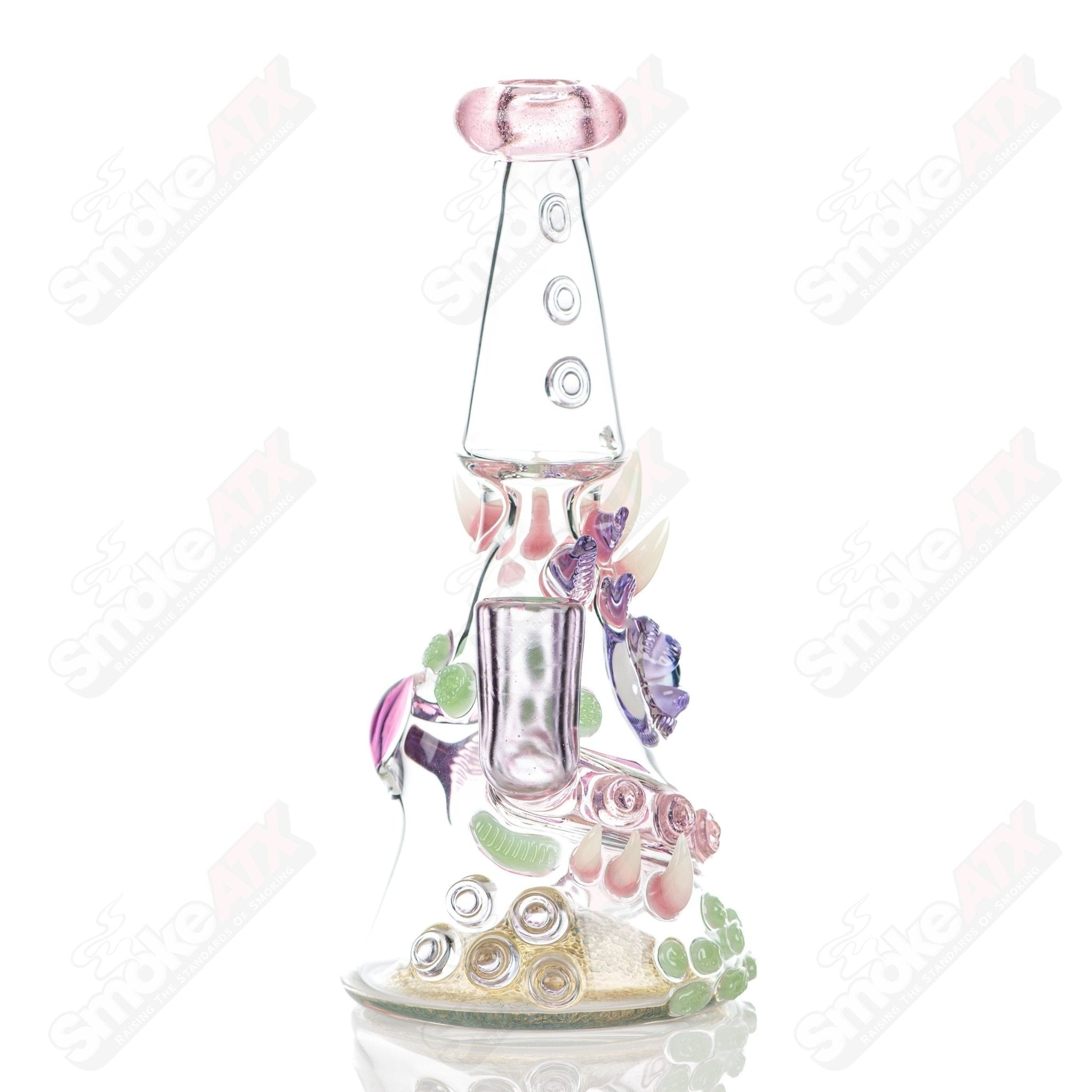 CFL Rip Curl by Helix Salt Glass heady glass concentrate rig with colorful rip curl design, suitable for dabbing and concentrates.