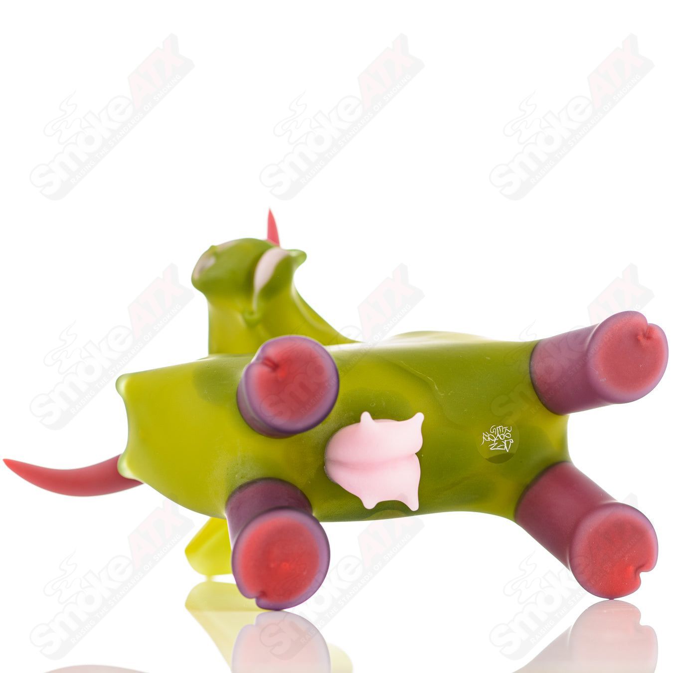 Cow Rig Robertson Glass heady concentrate rig with cow-shaped design and colorful glass art by Robertson Glass.