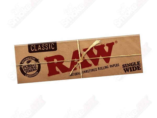 RAW Double Feed Single Wide Classic Raw rolling papers for smooth rolling, featuring wide, durable paper for a clean experience.