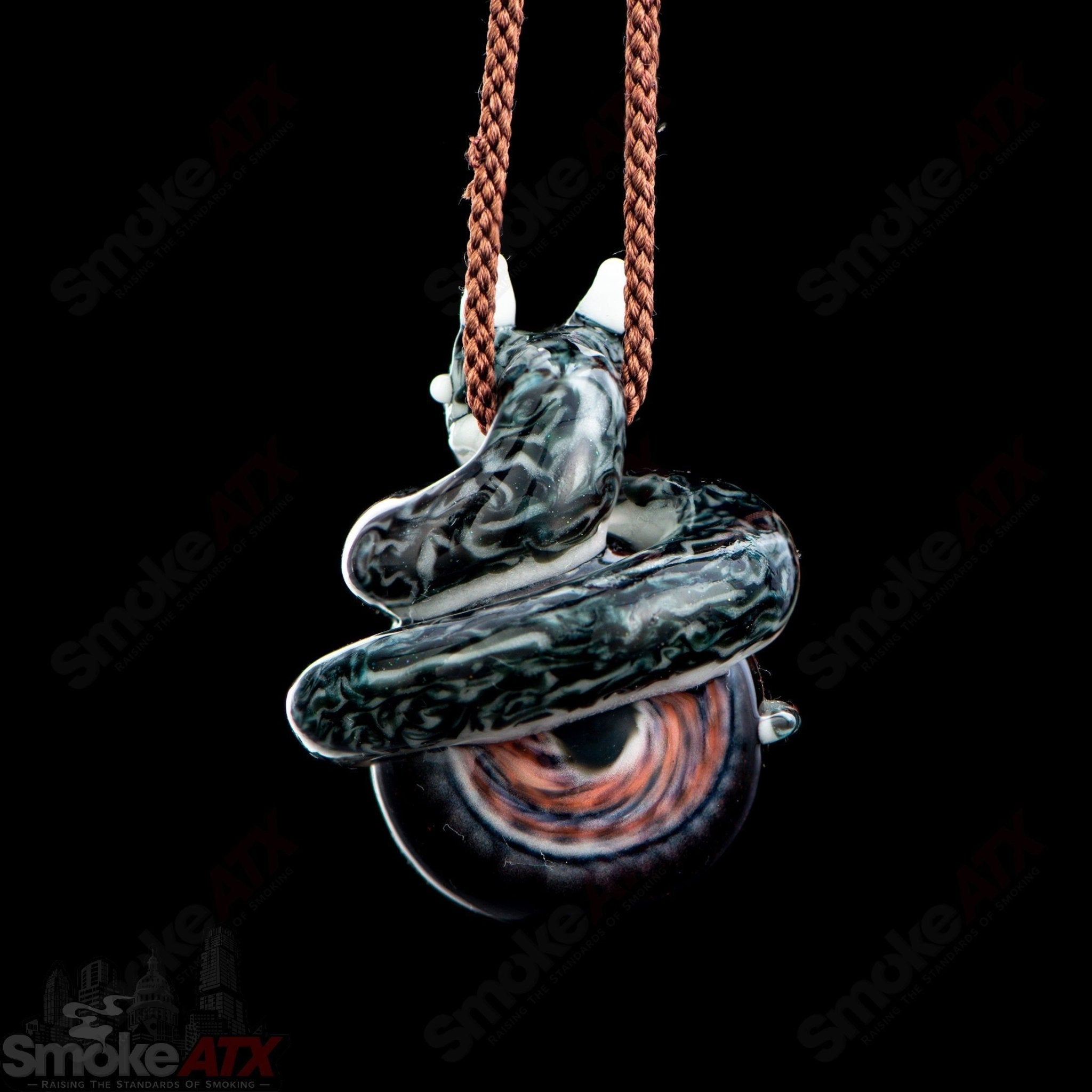 Kengtaro Dragon Wind Pendant made of colorful glass, featuring intricate dragon design, used as a decorative heady glass pendant.