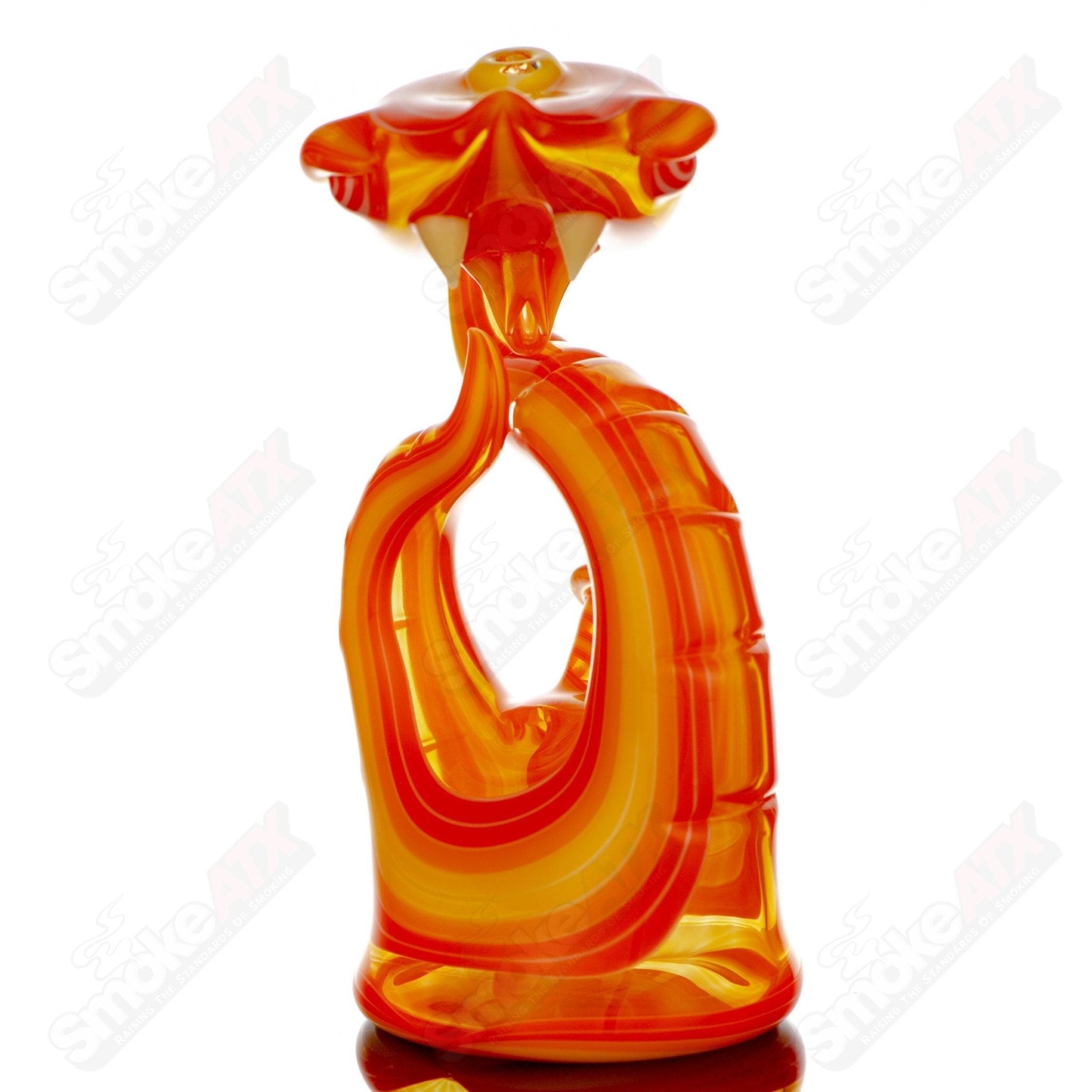 Encalmo Snake Rig Set by Niko Cray, heady glass concentrate rig with colorful snake design and intricate glasswork.