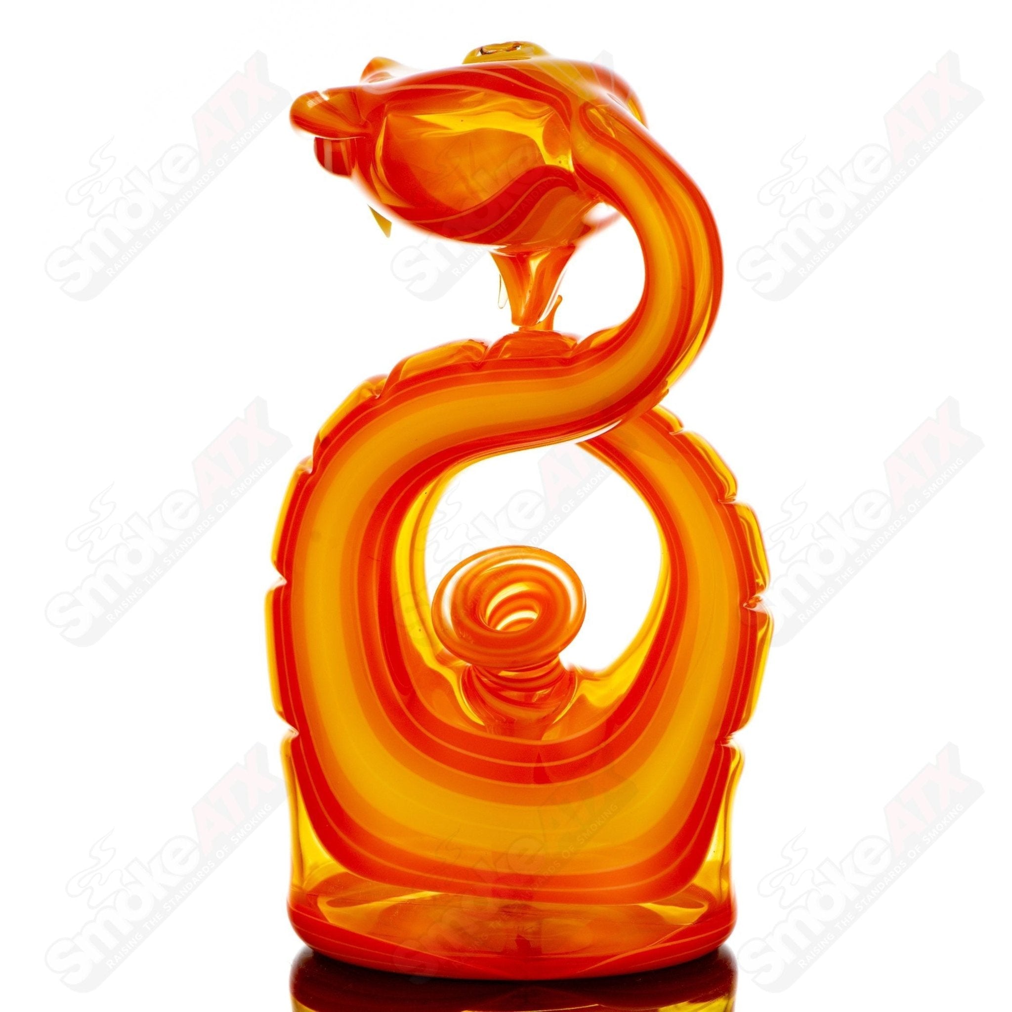 Encalmo Snake Rig Set by Niko Cray, handcrafted heady glass concentrate rig with colorful snake design and intricate glasswork.
