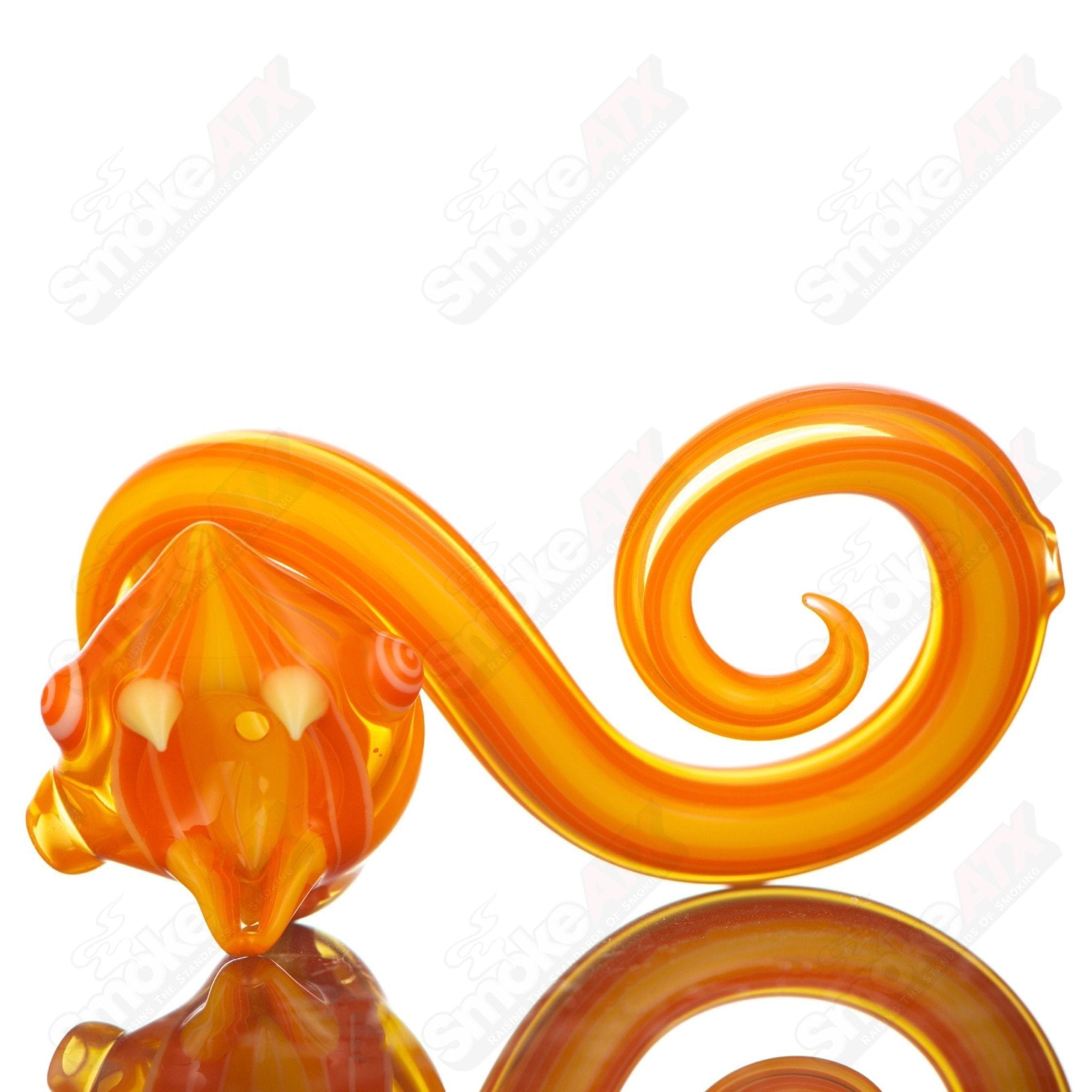 Encalmo Snake Rig Set by Niko Cray, colorful heady glass concentrate rig with intricate snake design and clear glass accents.
