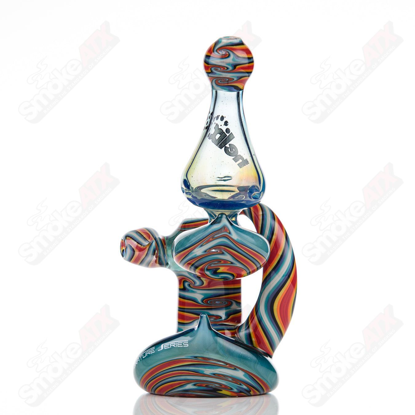 American Helix Fire & Ice Custom Worked Solo Signature Series dry pipe box fan with glass helix design.