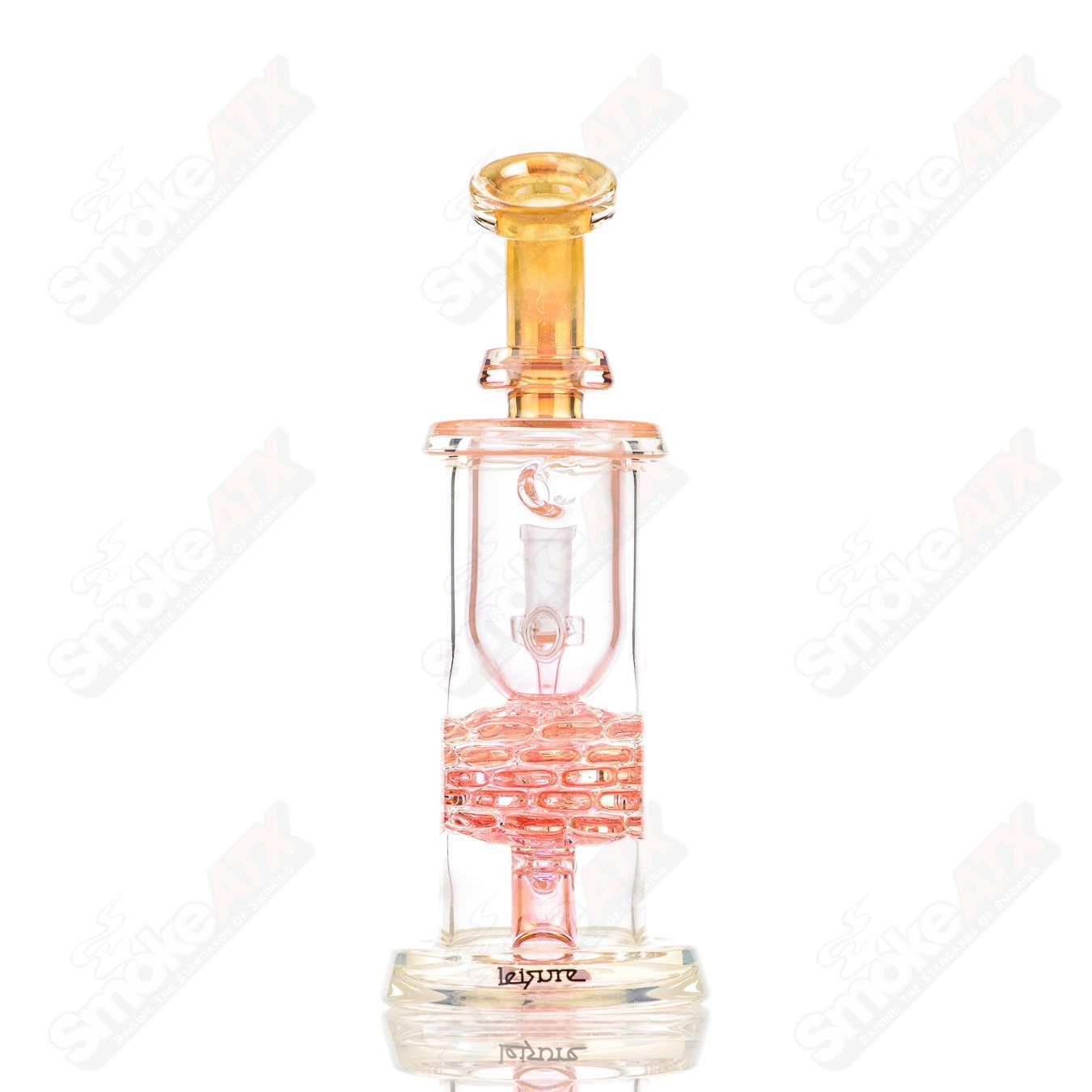 Leisure Glass Fume Brickstack Incycler concentrate rig with clear glass design and multiple stacked chambers for smooth inhalation.