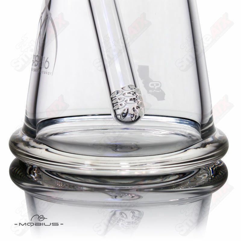 Glass beaker from the GRB 16 Matrix Mobius collection, featuring clear, durable glass design by Mobius.