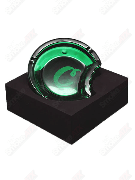 Green C Bite Cookies ashtray with a 420-themed design, featuring a vibrant green color and cookie-themed details.