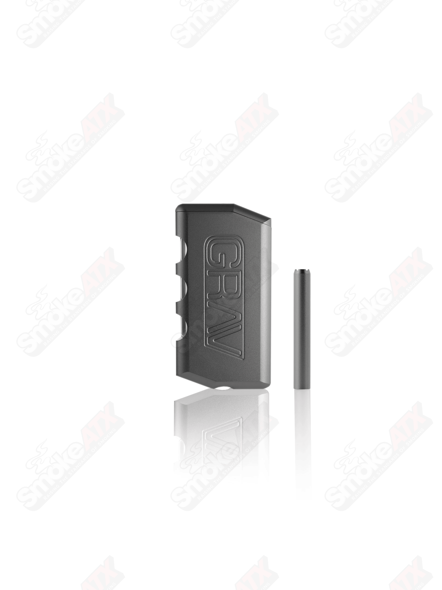 Gun Metal Grav dugout for smoking accessories, featuring a sleek, compact design with a durable finish.