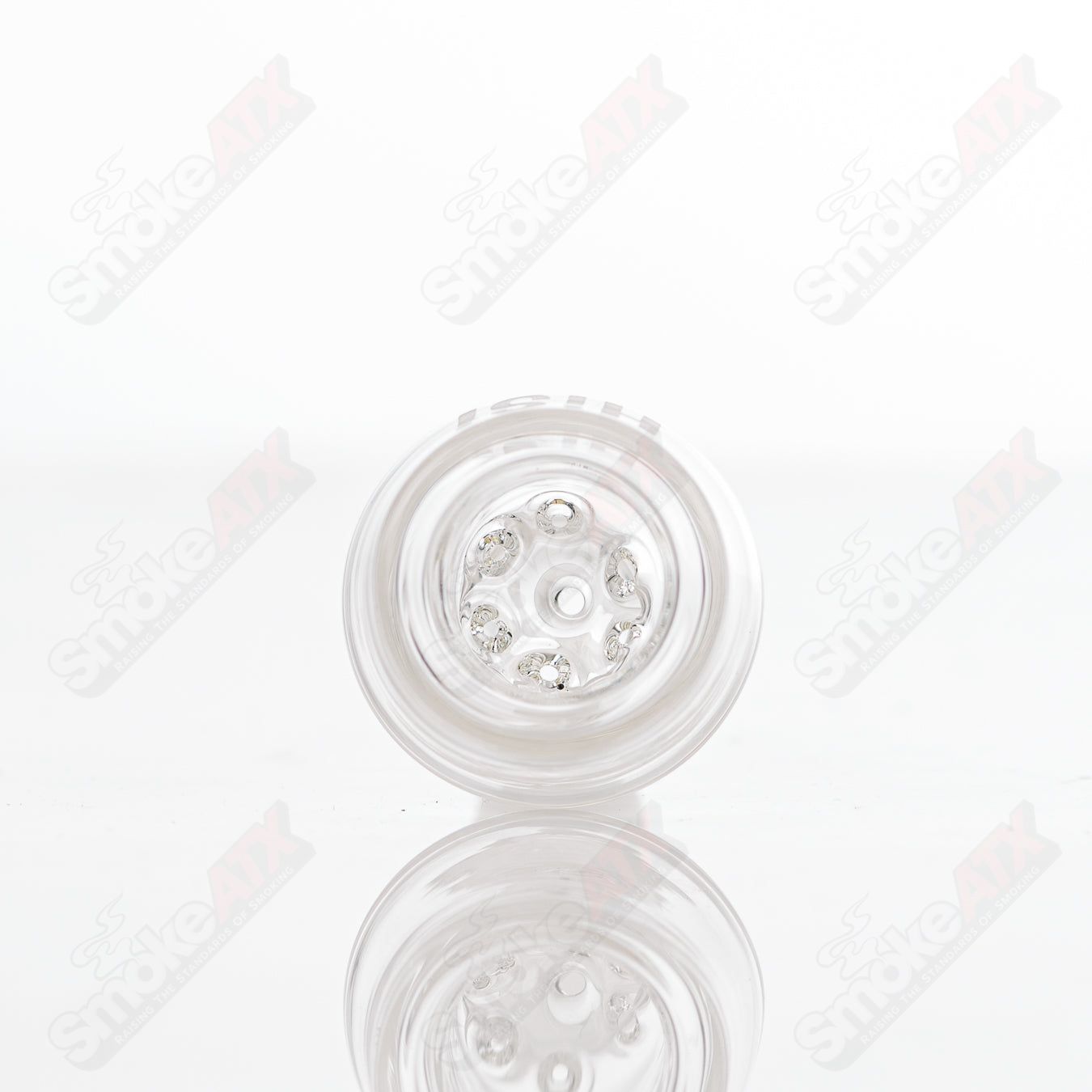 HiSi Glass 17-inch beaker-style glass bong with 50x5 mushroom percolator and 17-inch height, clear glass for smooth filtration.