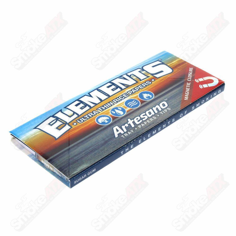 King Size Slim Artesano Elements rolling papers, 420 Products brand, featuring natural, eco-friendly paper for smooth rolling.