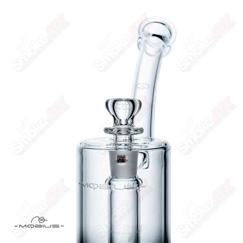 Mobius Micro Matrix V3 glass waterpipe with intricate design and clear glass body for smooth smoking experience.