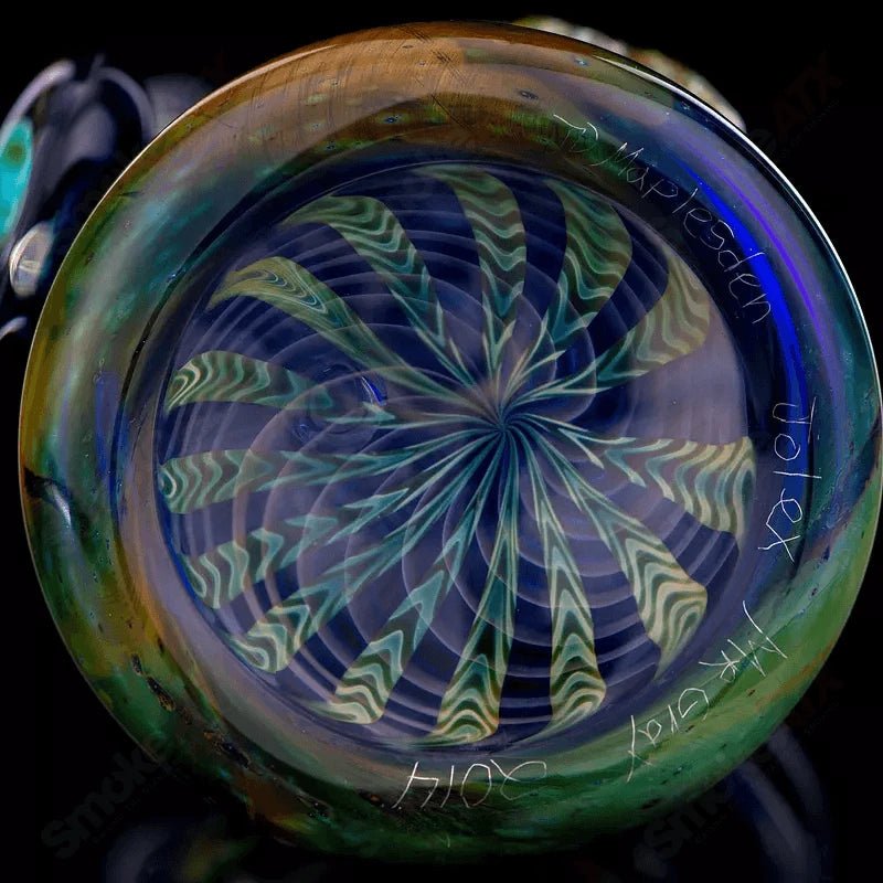 Mr. Gray x Jolex x JD Maplesden Collab heady glass concentrate rig with intricate design and vibrant colors.