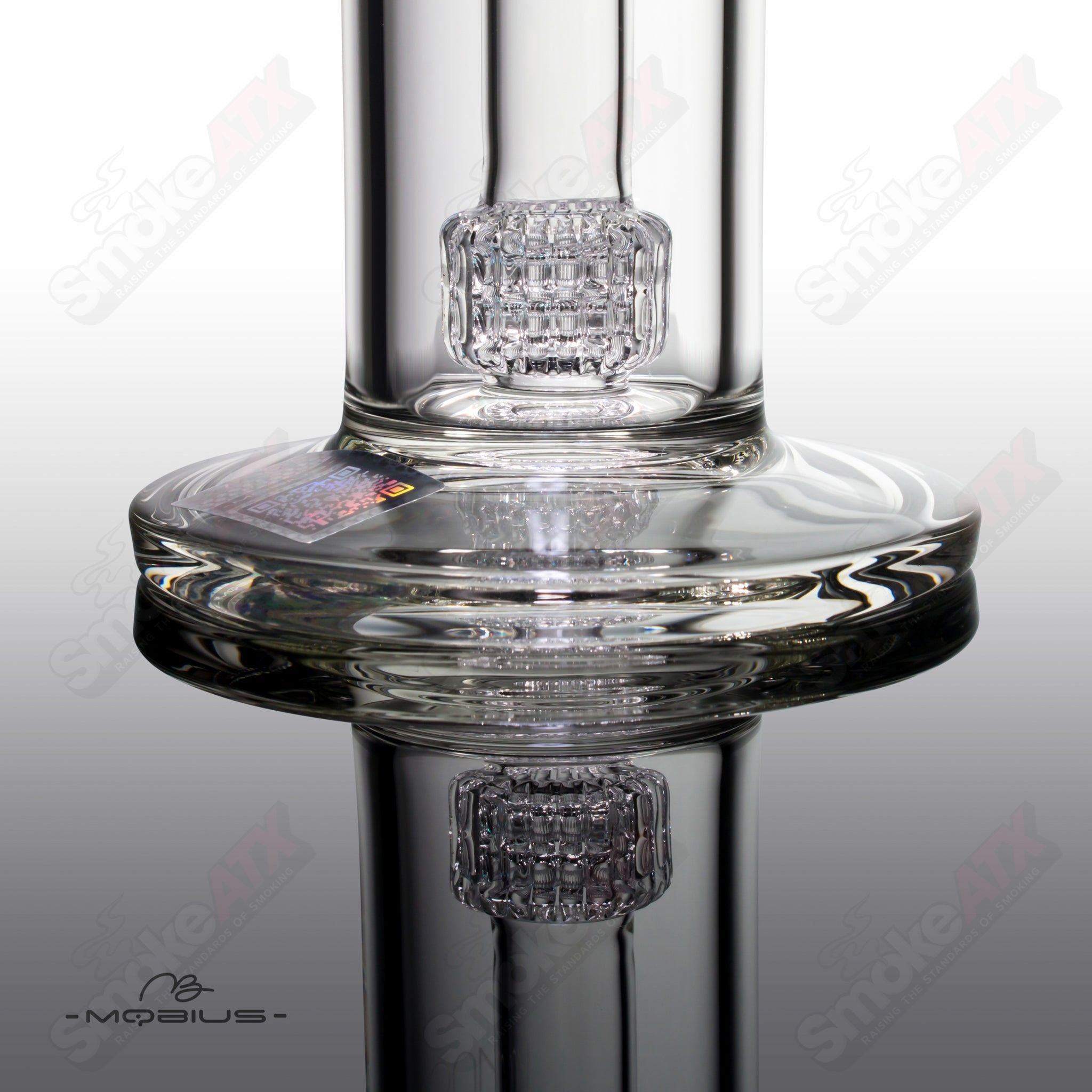 Mobius Nuc Matrix Heady Glass bubbler with intricate glass design and smooth mouthpiece for a premium smoking experience.