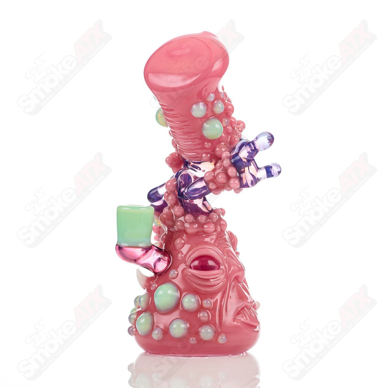 Salt Glass Organism Soul Window concentrate rig in blush, tooth, stargazer, and slime design by Brandon Martin x SALT.