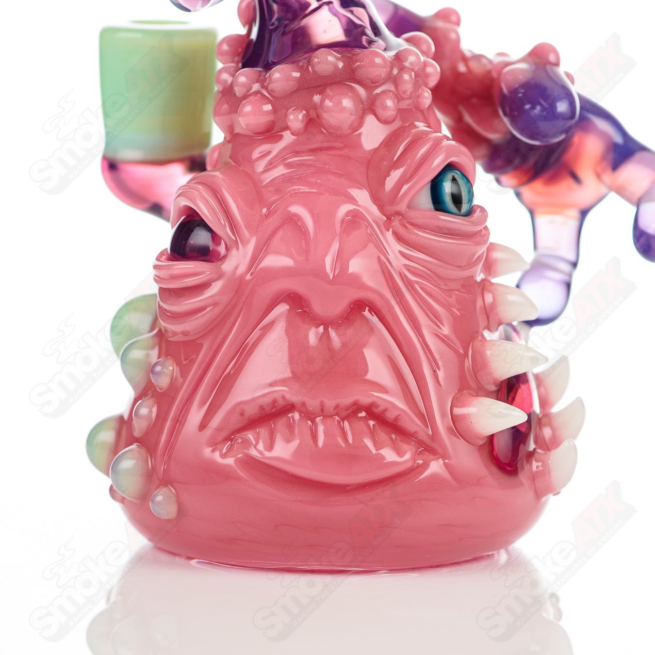 Salt Glass Organism Soul Window heady glass concentrate rig with blush, tooth, stargazer, and slime designs by Brandon Martin x SALT.
