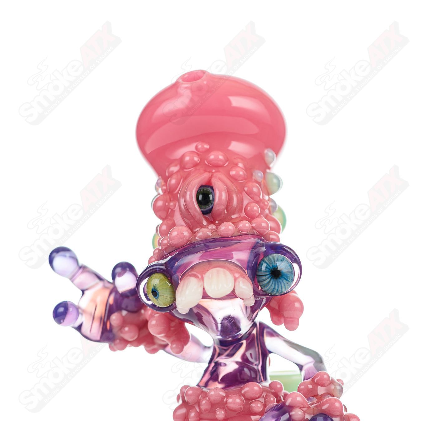 Salt Glass Organism Soul Window heady glass concentrate rig in blush, tooth, stargazer, and slime design by Brandon Martin x SALT.