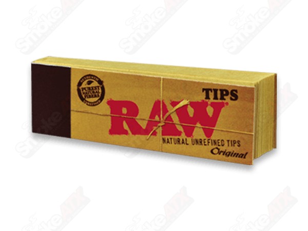 RAW Original Tips Raw rolling paper tips for hand-rolled cigarettes, featuring natural paper and sturdy construction.