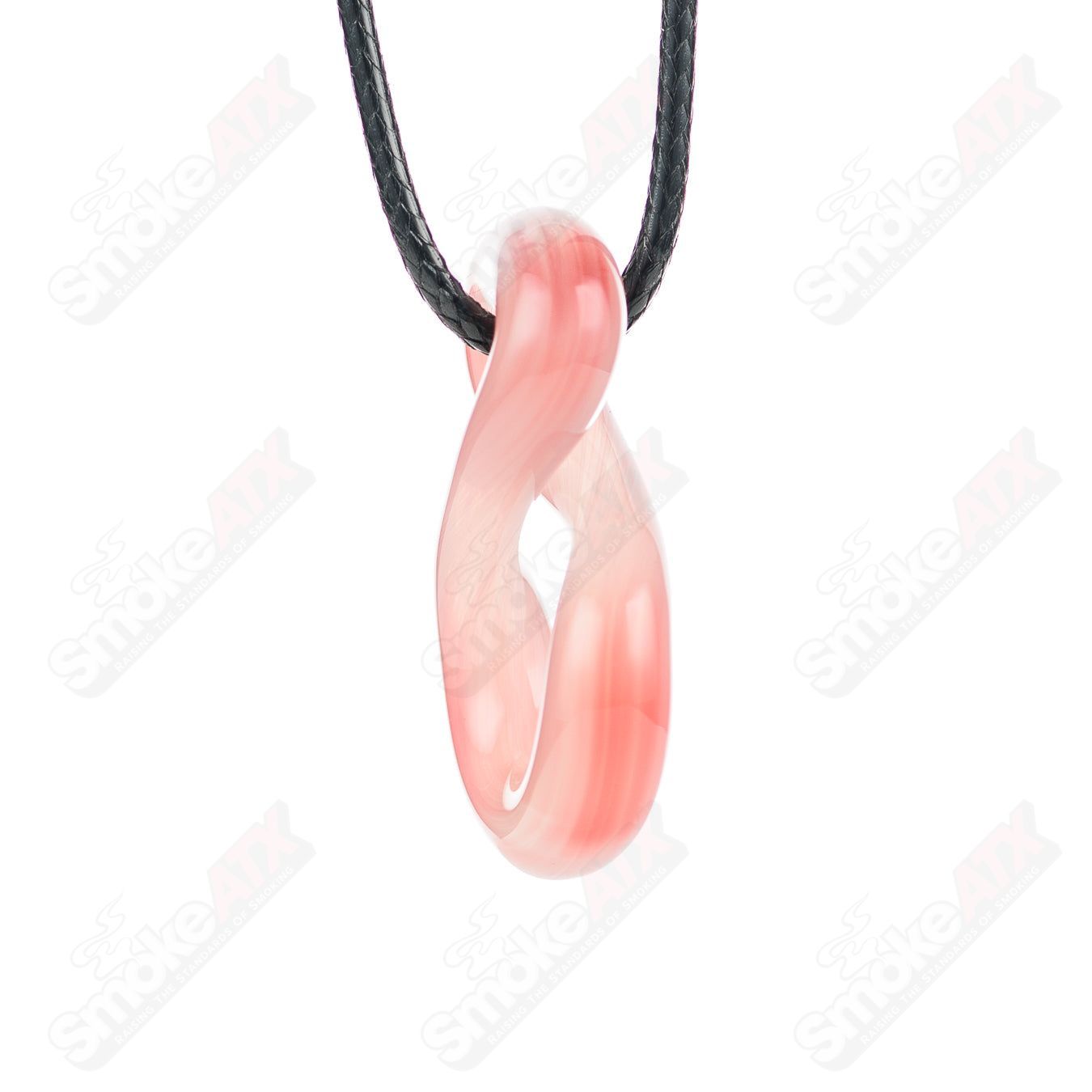 Pink Infiniti pendant made of Wam Glass, featuring a smooth, glossy glass design with a sleek pink finish.