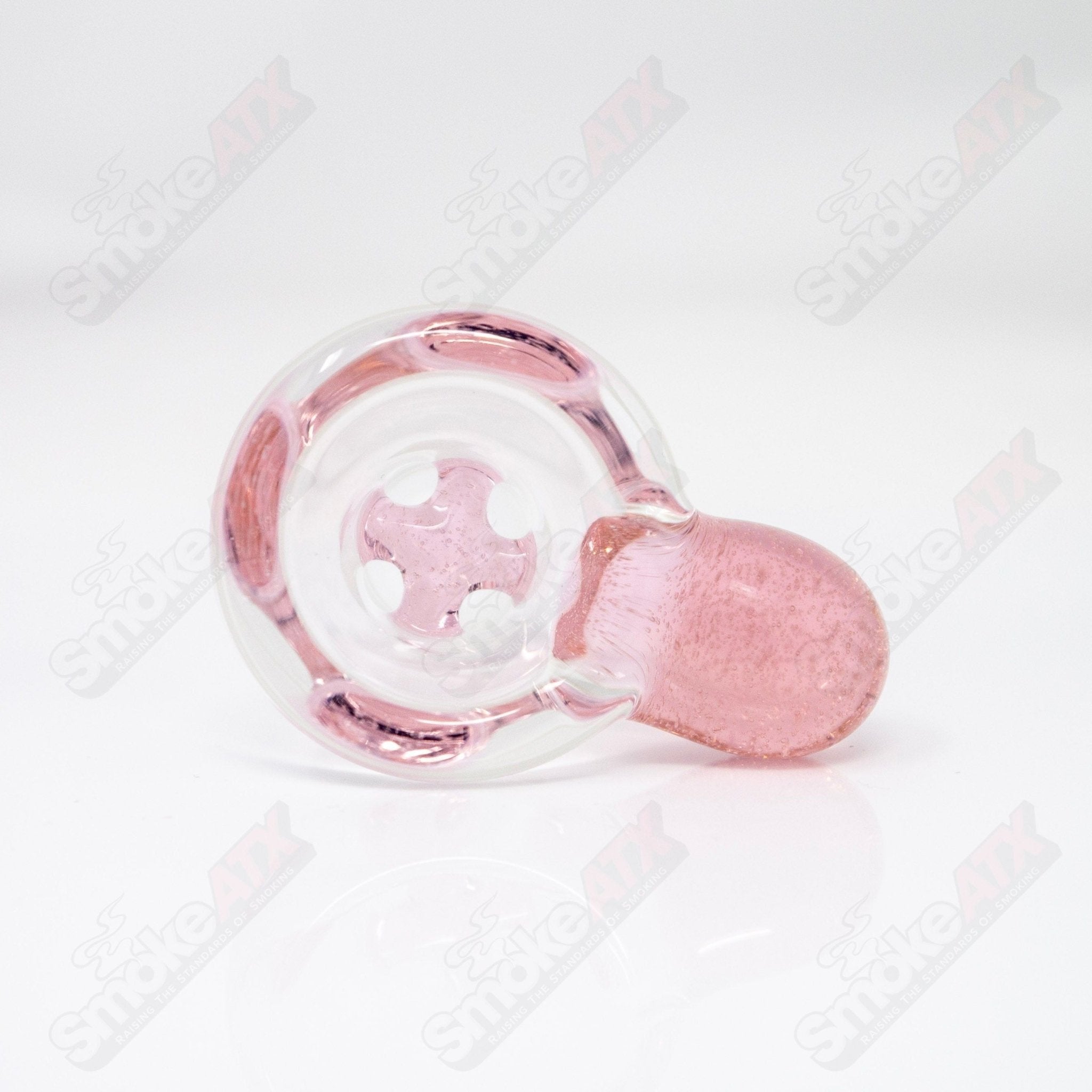 Pink lollipop CFL Black T Glass 18mm Partial Accent Slide 7 - Smoke ATX