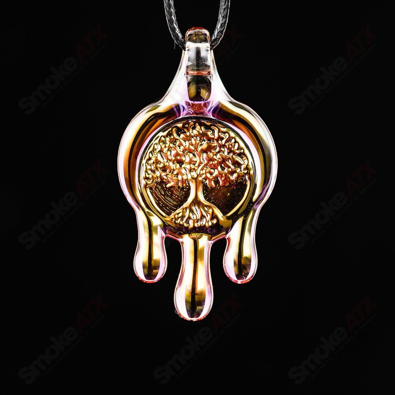 James Lang pressed tree glass pendant featuring a detailed pressed tree design on a clear glass pendant.
