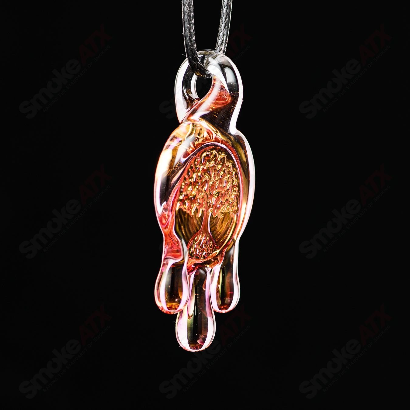 James Lang pressed tree glass pendant featuring a detailed pressed tree design on a clear glass pendant.