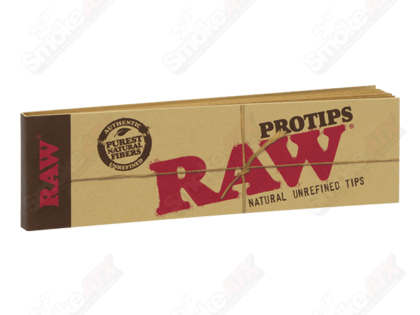 RAW Pro Tips Raw rolling paper tips for smooth, easy rolling, featuring natural filter tips for enhanced smoking experience.