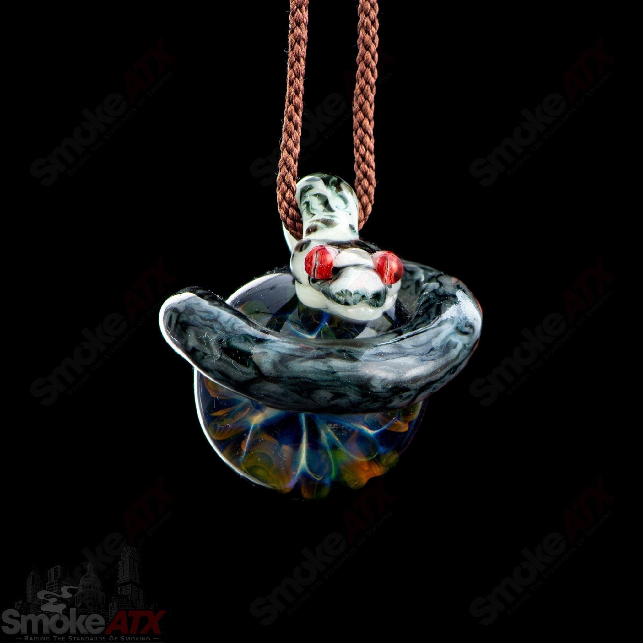 Kengtaro Python Pendant made of colorful Kengtaro glass, featuring a detailed snake design, for unique heady glass jewelry.