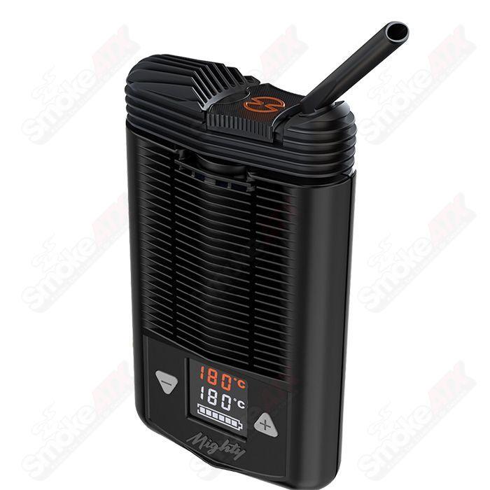Storz Bickel SB Mighty vaporizer for dry herbs, tabletop vaporizer device with digital display and ergonomic design.