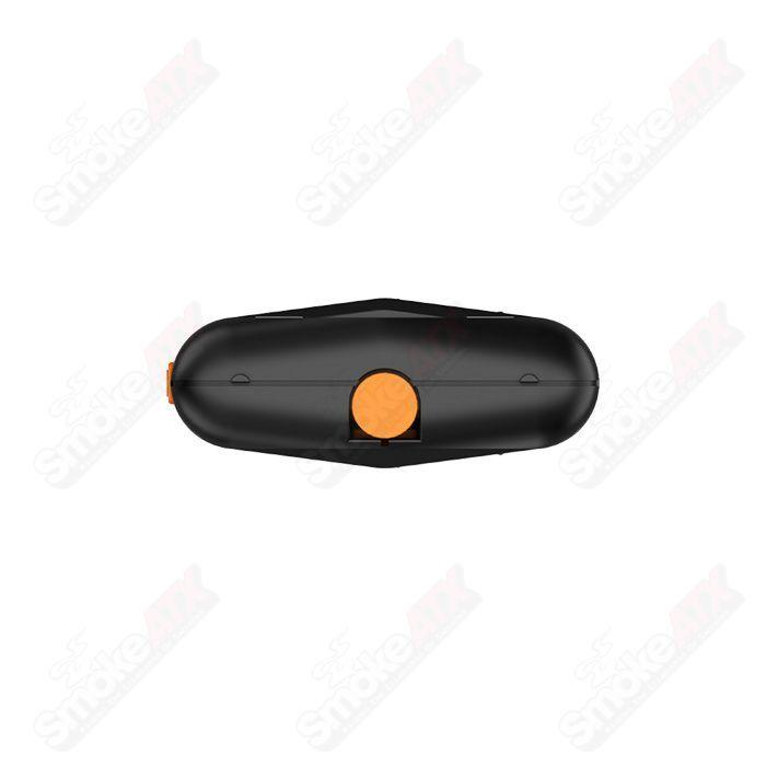 Storz Bickel SB Mighty Vaporizer on table, black dry herb vaporizer with digital display and ergonomic design.