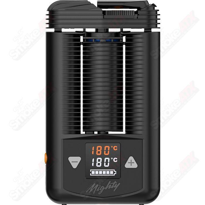 Storz Bickel SB Mighty vaporizer for dry herbs, tabletop vaporizer with digital display and ergonomic design.