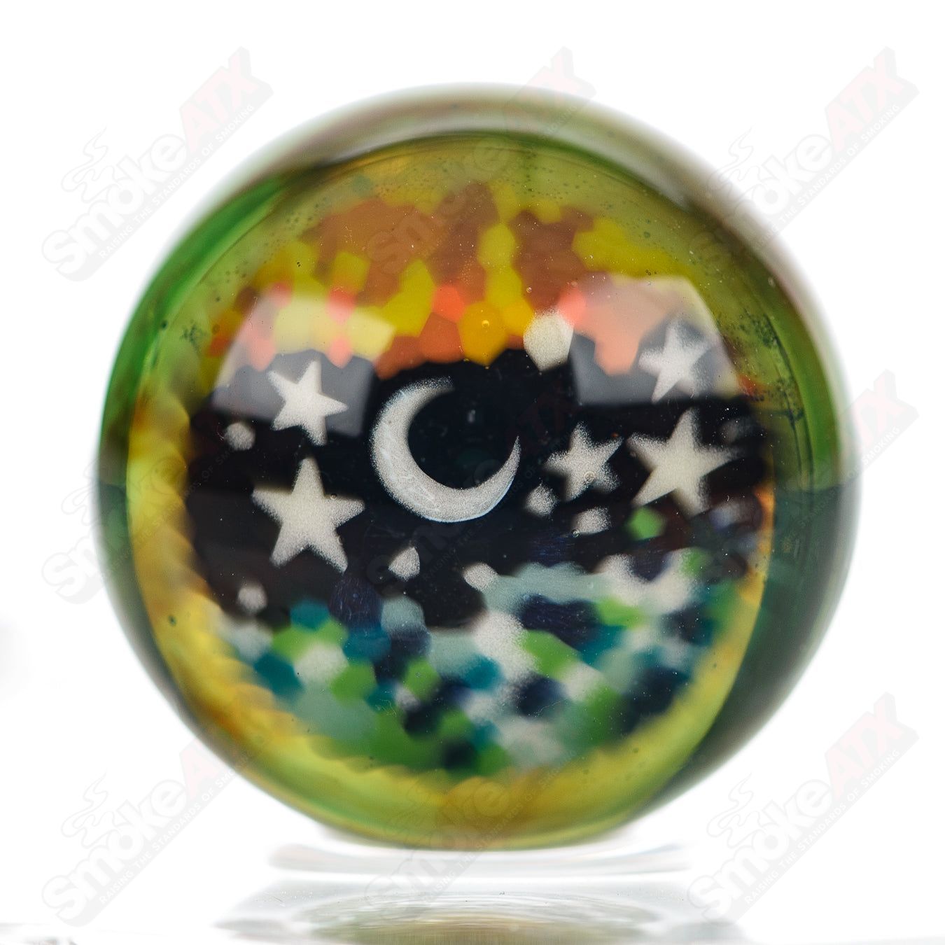 Heady glass Slurper marble by Phil Siegel featuring colorful swirls and intricate design, showcasing craftsmanship.