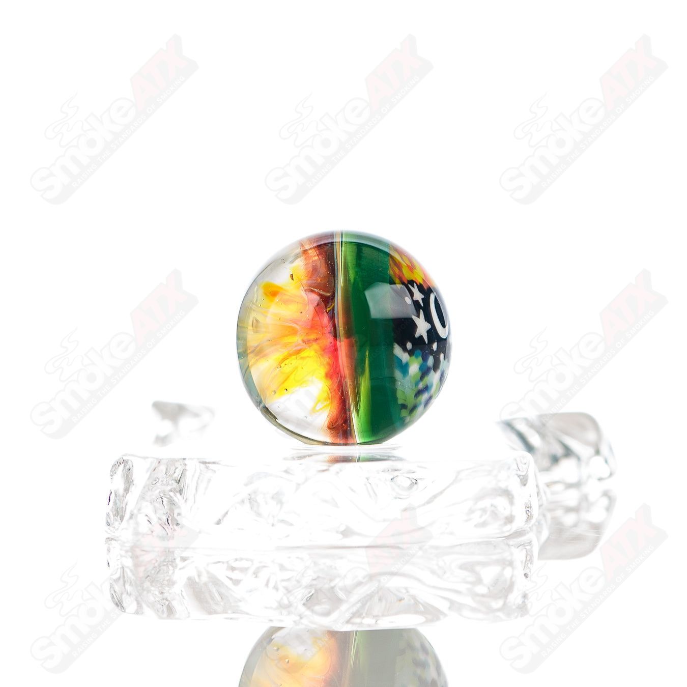 Heady glass Slurper Marble by Phil Siegel featuring vibrant swirl patterns and intricate glasswork from Phil Siegel Glass.