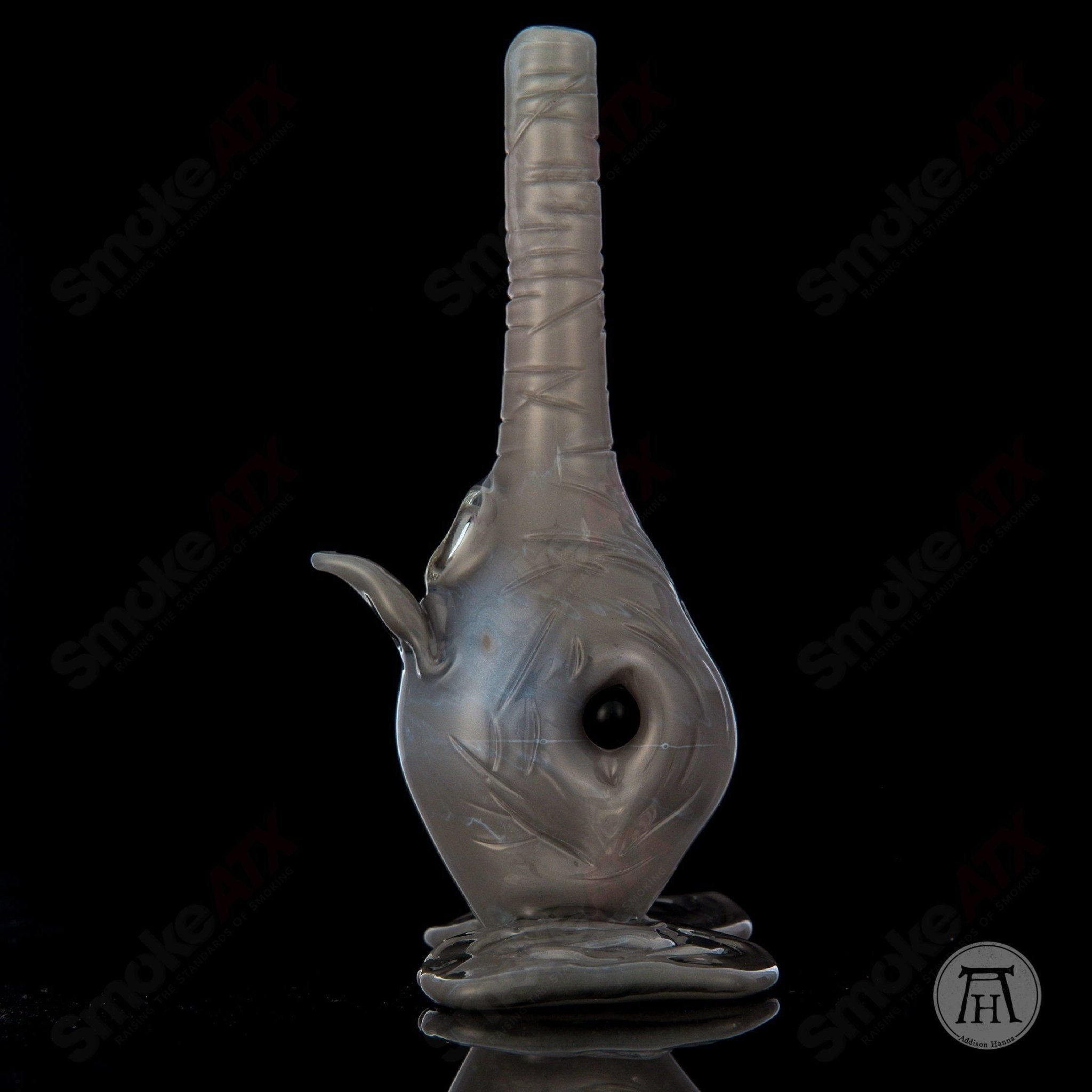Small elephant-shaped concentrate rig by Addison Hanna, handcrafted Heady Glass piece with detailed glasswork and vibrant colors.
