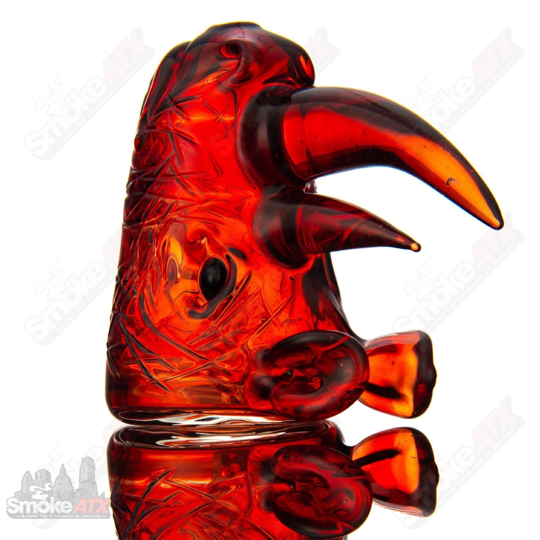 Small Rhino Rig by Addison Hanna, a colorful heady glass concentrate rig with intricate designs and a compact size.