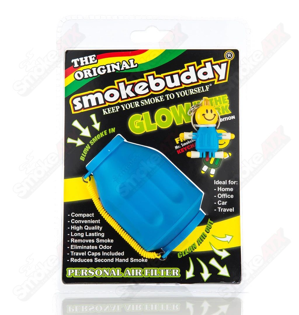 Smoke Buddy Original air filter device used for odor and smoke filtration, featuring a compact design and brand logo.