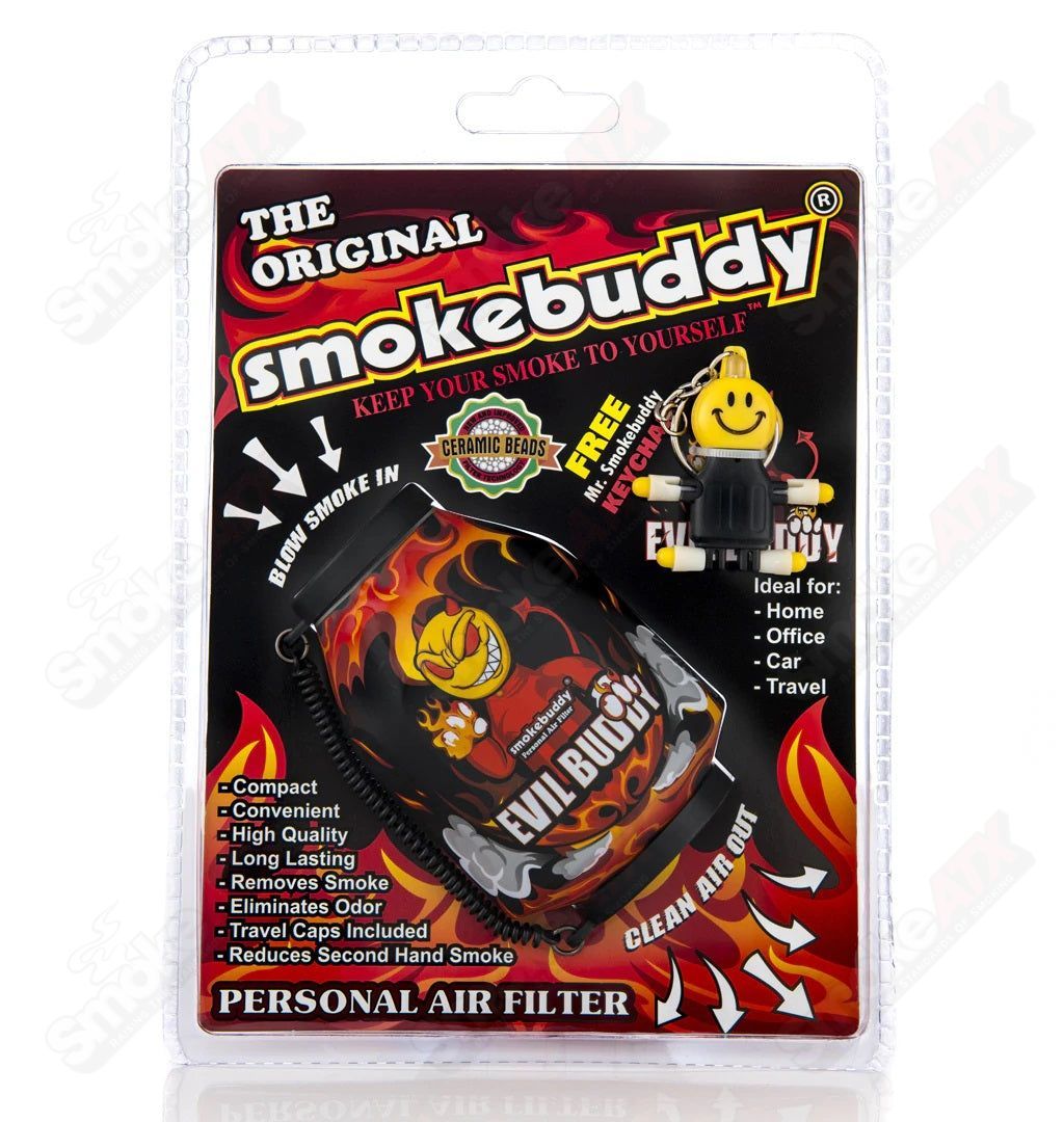 Smokebuddy Original air filter device for smoke filtration, compact and portable with a sleek design.