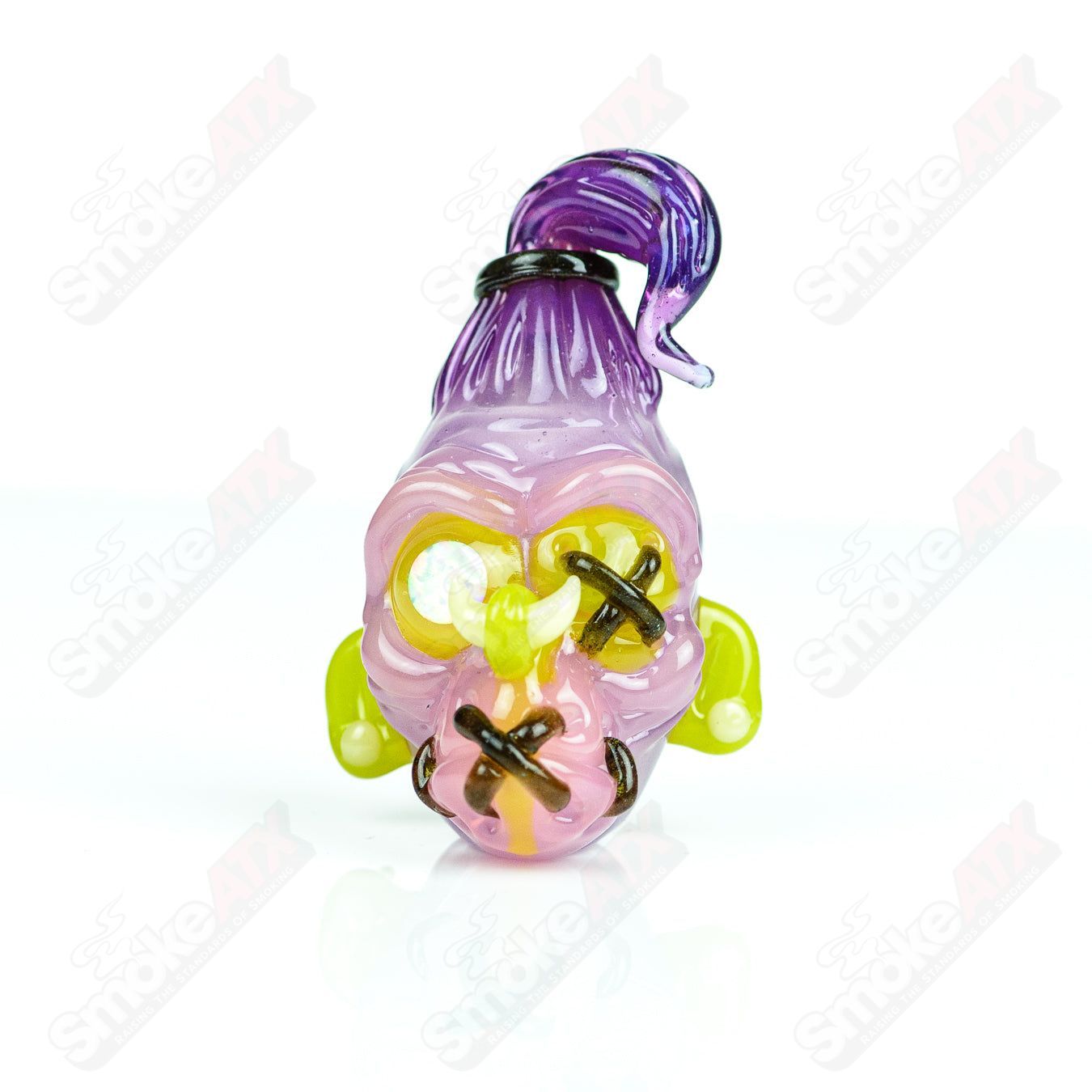 Stitched Gorilla Head Pendant Firefly x Ghost Glass - Smoke ATX