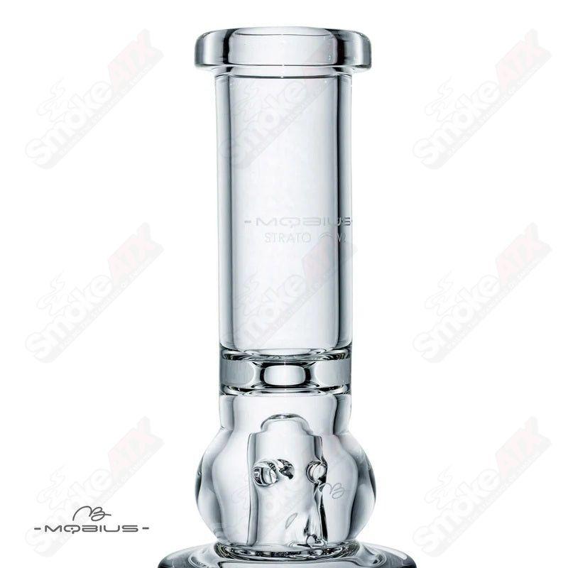 Mobius Strato Matrix V2 Mobius clear glass waterpipe with intricate design and sturdy construction for smooth smoking.