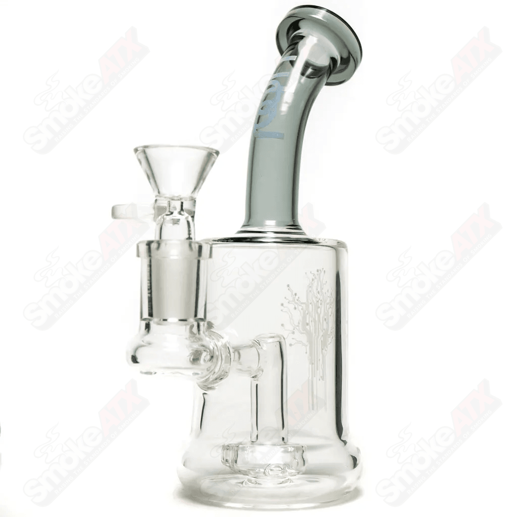 Urbal Technologies 7-inch Traveler Rig glass bubbler with compact design and clear glass construction.
