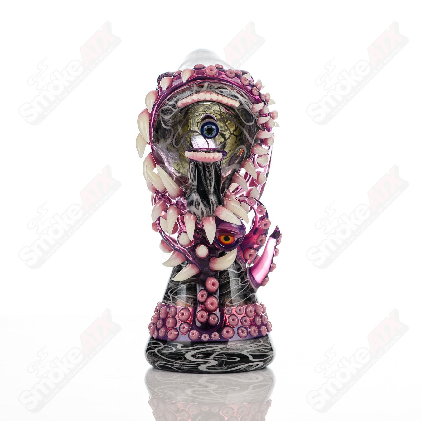 UV ReCurl by Scomo Moanet and Salt Glass, a heady glass concentrate rig with UV-reactive features and included Salt Grail.