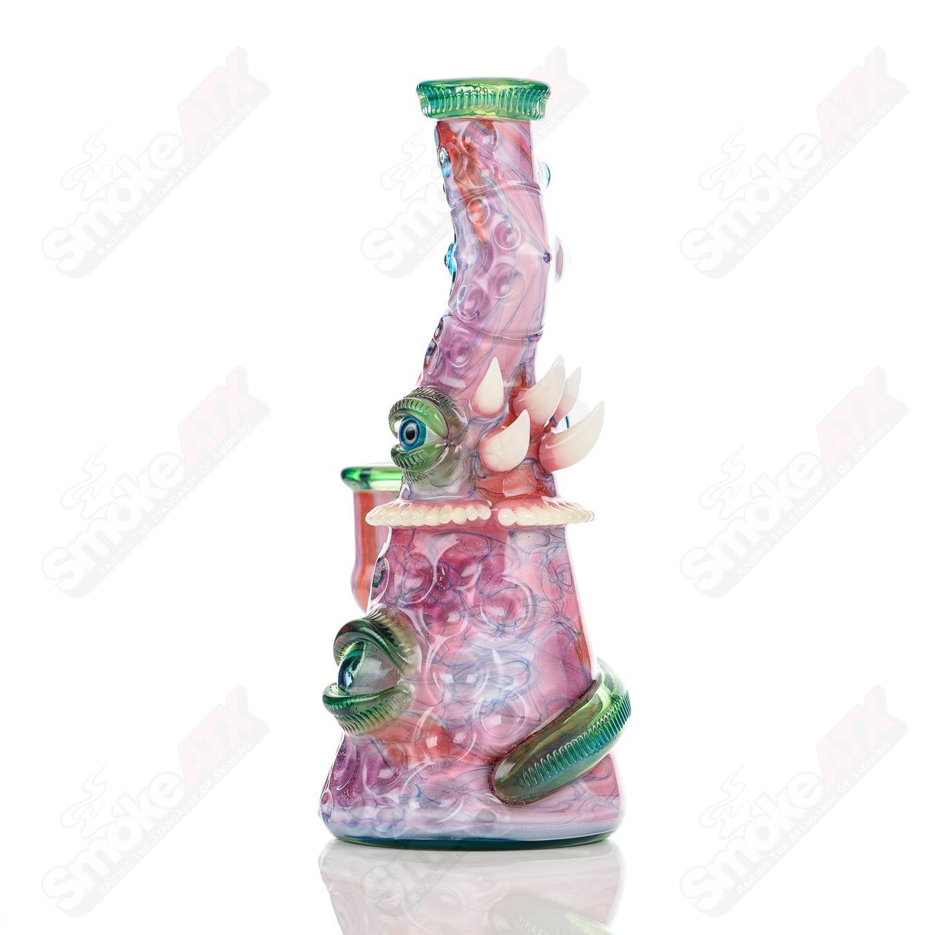 Salt Glass UV Saltacc Soul Window concentrate rig with colorful glass design, designed by Scomomoanet x SALT for enhanced concentrate vaporization.