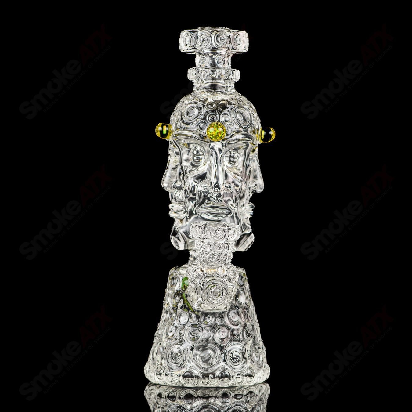 UV Watch Tower concentrate rig by Shane Smith, heady glass piece with vibrant UV-reactive glass and intricate design.