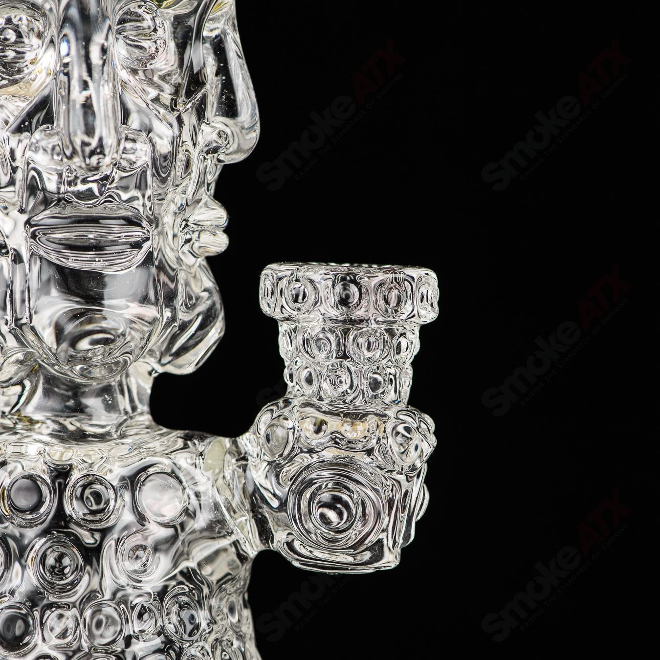 UV Watch Tower concentrate rig by Shane Smith, heady glass with vibrant UV-reactive features and intricate design.