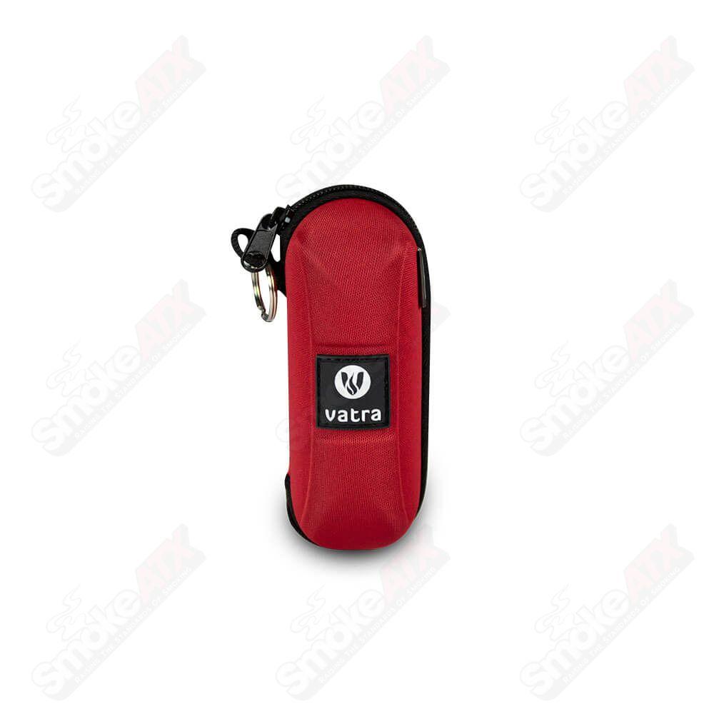 Red Vatra Bags 4-inch Capsule protection case, compact and durable storage for small accessories or valuables.