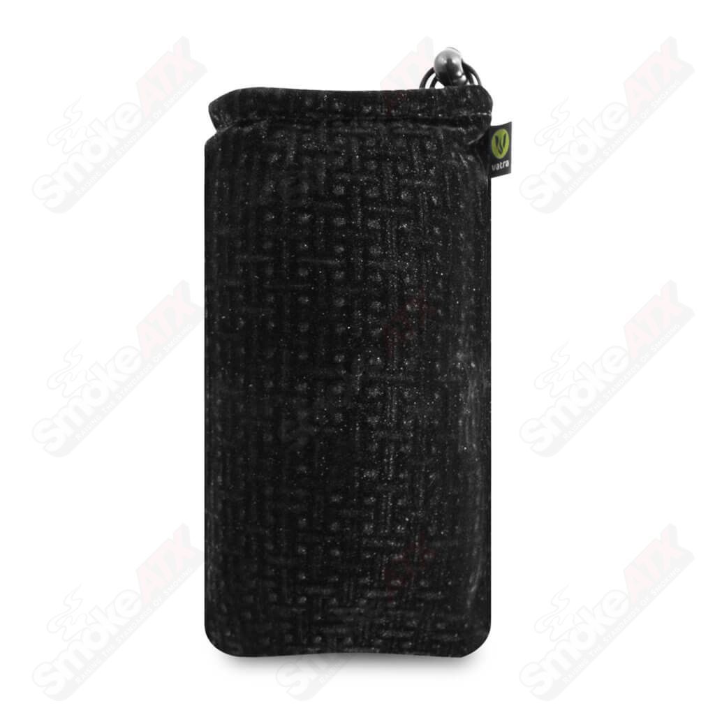 Black velvet Vatra Bags V06 8-inch drawstring protection case with soft interior for storing delicate items.